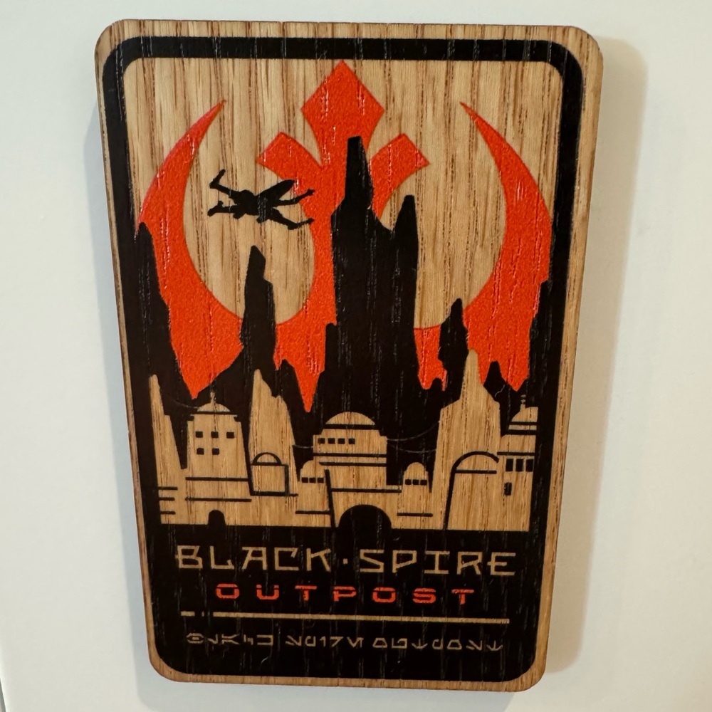 Star Wars Galaxy’s Edge Black Spire Outpost Wood Magnet
